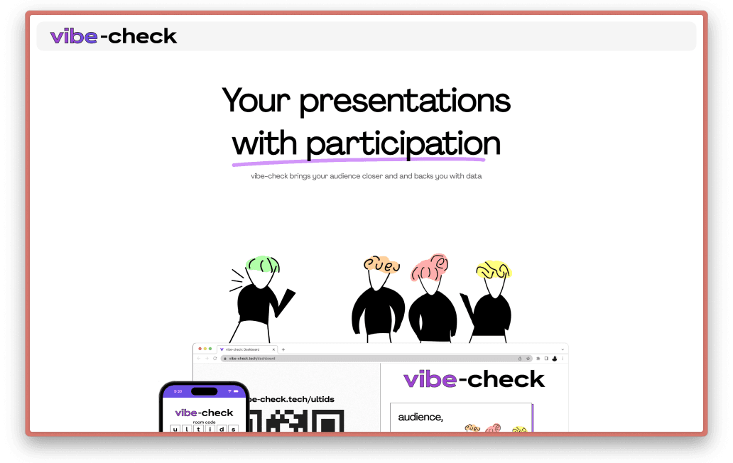Vibe-Check presenter dashboard with live audience reactions